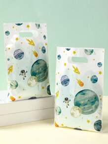 10/25/50pcs Space Planet Pattern Gift Bags, Space Planet Theme Wedding Birthday Babe Shower Party Family Friend Holiday Party Decoration Supplies, Party Thank You Gift Bags, Multi-Purpose Gift Wrapping Supplies