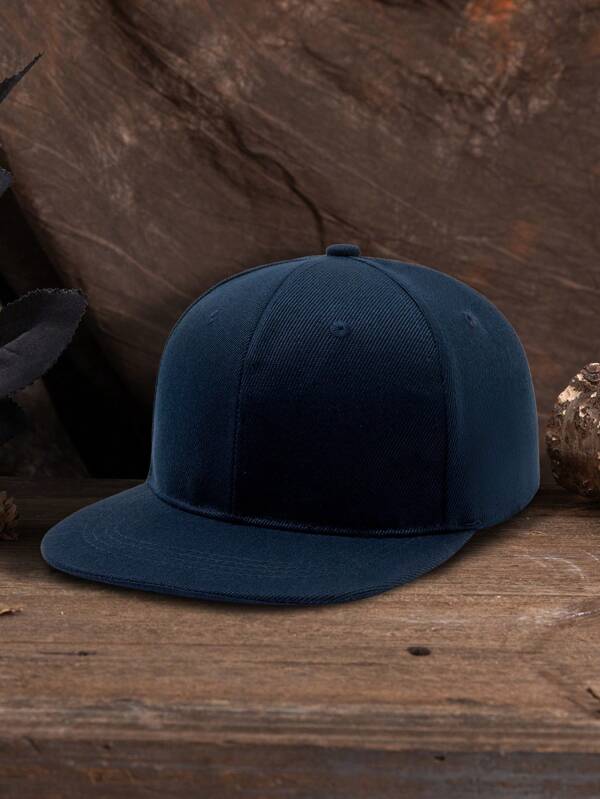 MAKEFGE 1 pièce Casquette noire unie casual mode pour hommes, style personnalisé hipster hiphop, bord plat, adapté au style de rue pour un port quotidien