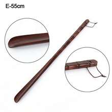 Portable Wooden Shoe Horn Easy On Off Long Handle Hanging Loop Without Bending Over Shoe Horn For Seniors Pregnant Women