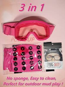 POLASUP 3 In 1 Set - Large Size Ski Goggles With Eye Cover, All-Inclusive Women Fashion Decorative Soft Rubber Ski Goggles, Anti-Fog, Anti-Sand Goggles For ATV, Karting, Hiking, Skydiving, Adjustable Strap Easy Comfort Casual Outfits Outdoor Cycling Glasses For Summer Beach Vacation, Outdoor, Travel Skiing Snow Windproof - Multicolor - View 28