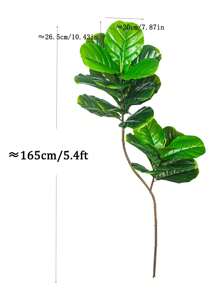 74-165cm Large Artificial Banyan Tree Fake Tropical Rubber Plants Branch Plastic Big Fiddle Leaves Tall Ficus Tree Daily Necessities Green For Home Garden Office Outdoor Decor Without 1pc