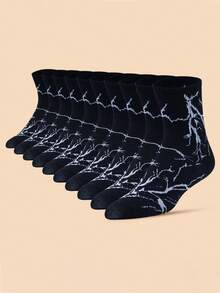 Paquete de 1/10/20 pares de calcetines deportivos de baloncesto de alto rendimiento con absorción de impactos, antideslizantes y de secado rápido con estampado, para hombres