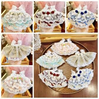 New 15-23cm Doll Clothes Pretty Floral Lace Princess Dress Lovely Camisole Dress DIY Doll Accessories (Excluding Dolls)