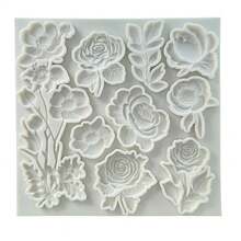 花朵硅胶模具、树脂模具、软糖，用于 DIY 布丁手工皂香薰蜡烛石膏聚合物粘土冰块，适合情人节、母亲节、春季