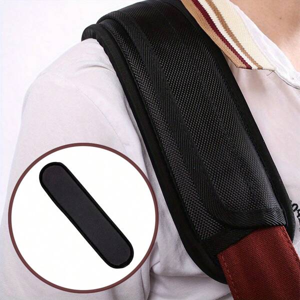 Sangles de guitare rembourrées en tissu Oxford 500D imperméable noir - rembourrage extra épais pour les sangles d'instruments de musique acoustiques, électriques et basses