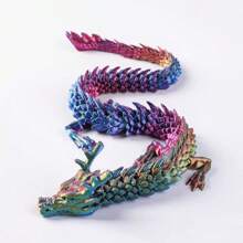 3D Printed Chinese Dragon Egg With Movable Joints - 11.8-Inch Dragon Flexible Statue, Color Series Home Office Decoration