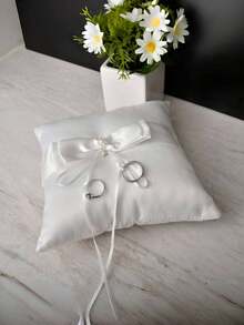 Cojín para anillos con perlas, decoración para boda, cojín portador de anillos nupcial y de marfil, para la ceremonia de la boda
