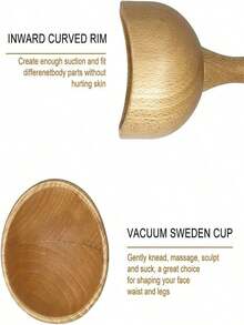 1 Set de Herramientas de Masaje de Madera, que incluye Herramienta de Masaje con Ventosas de Madera, Herramienta Gua Sha, Masajeador de Drenaje Linfático, Adecuado para Juego de Terapia de Madera y Terapia de Masaje Corporal Gua Sha. Accesorios de Fitness - Multicolor - Ver 8