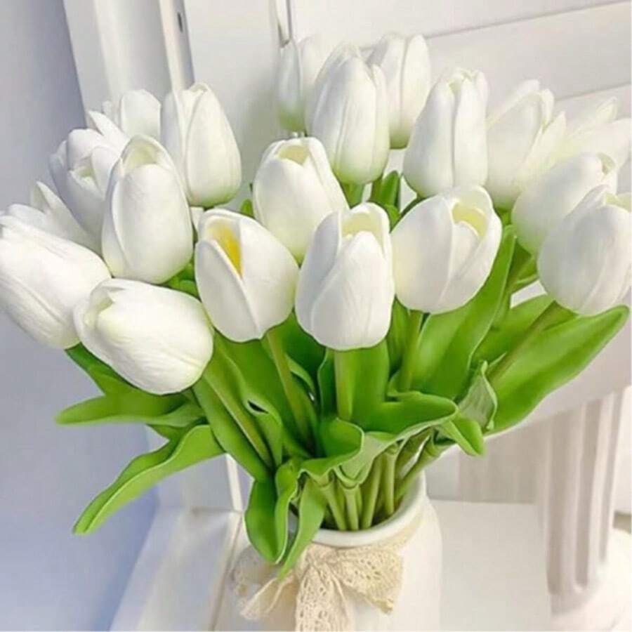 44cm Tulip, 9 Forks 9 Heads Tulip, Artificial Flowers, Decoration, Tulip Bouquet, Artificial Flowers, For DIY Flower Arrangement, For Wedding, For Home, Garden, Decoration - Multicolor - View 1