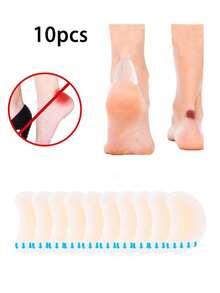 10pcs Waterproof Blister Bandages - Waterproof Gel Pads For Heel & Toe Protection, Rubber Gel Heel & Toe Protectors, Anti Friction Adhesive Patches For Blister Prevention, Transparent Relief Pads For Hiking, Sports & Shoe Comfort