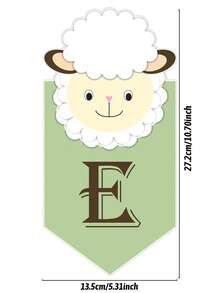 1 套可爱绵羊印花纸装饰吊坠、宰牲节节日派对装饰品。