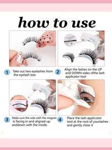 可重复使用无胶2对可重复使用的磁性睫毛膏，带涂抹，磁性睫毛膏外观自然，无需胶水，易于使用和拆卸 - 濃密款 - 查看 5