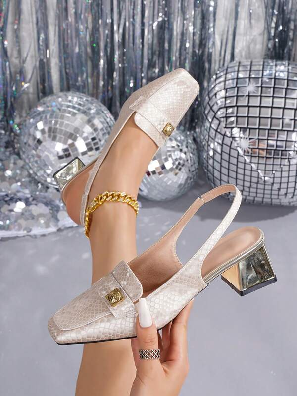 2025 Summer New Vintage Square Toe Thick Heel Mary Jane Sandals For Women