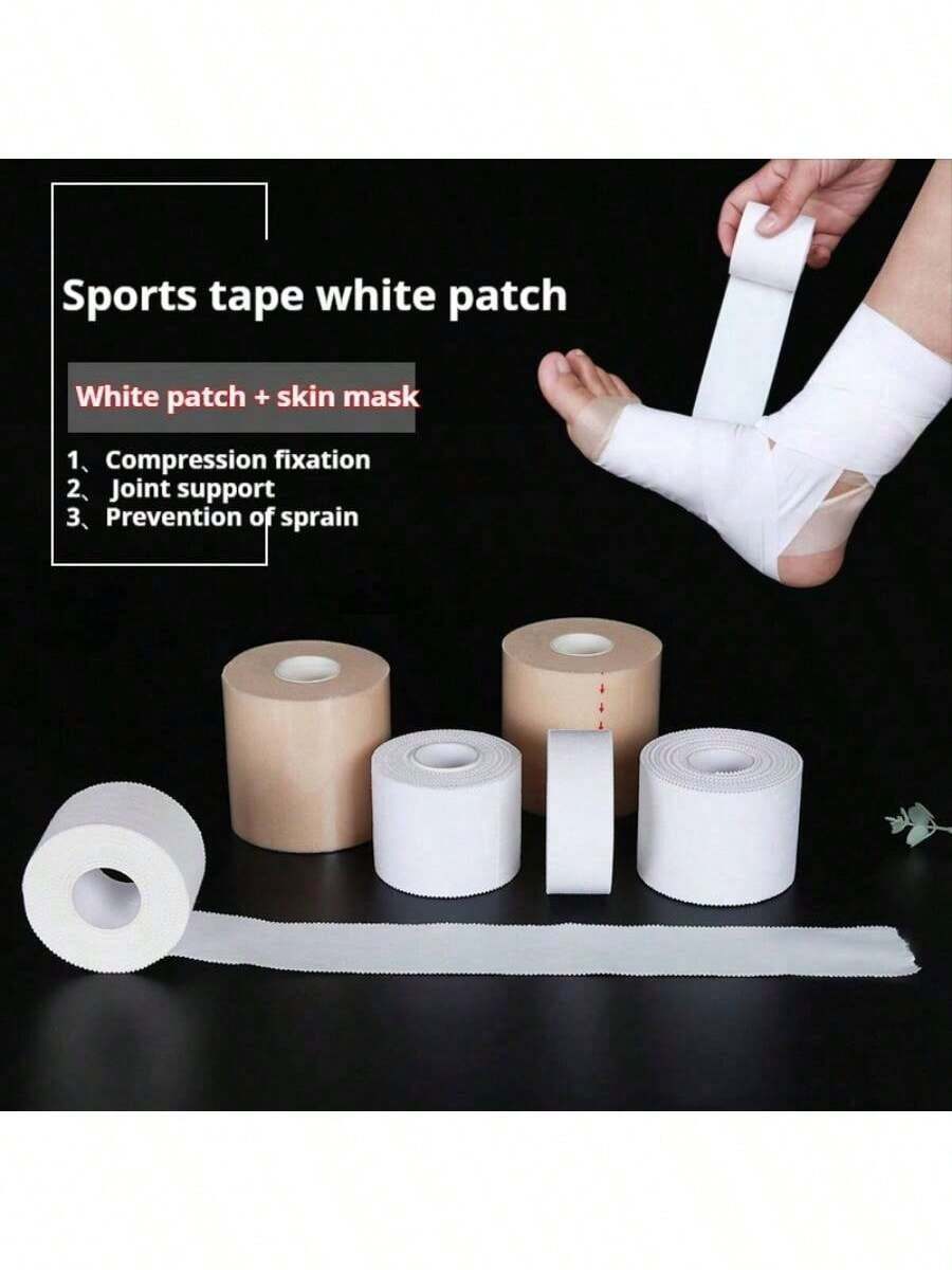 Băng dính thể thao chịu lực, băng dính thể thao màu trắng thích hợp cho bóng chuyền, leo núi, bóng rổ, thể dục và tập luyện, tuyệt vời cho ngón tay, cổ tay, mắt cá chân, đầu gối và khớp phụ kiện phòng tập thể dục - trắng - Xem 1
