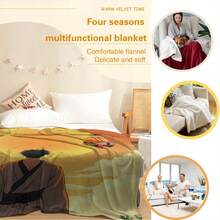 Man In Kimono Gazing At The Moon, Peaceful Scene, Home Use, Travel, Camping, Personalized Blanket A Perfect Gift For Family And Friends_00001_