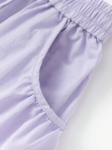 Balabala Girls' Cooling Shorts, Lightweight & Breathable Summer Bottoms - Pink Purple - View 7