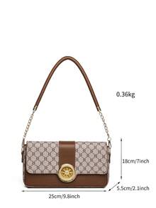 Fashionable Women's Underarm Bag, High-Quality Retro Casual Small Square Shoulder Bag - Grey - View 6