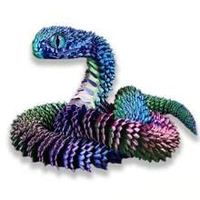 3D Printed Art Creative Snake And Surprise Egg Set With Joints - Colorful Home Office Decor, Perfect For Easter, Halloween And Thanksgiving Gifts | Eye Colors Come In A Variety Of Colors Birthday Graduation
