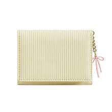 Dompet Lipat Tiga Warna Permen, Dompet Kulit PU Lucu dan Segar, Dompet Pendek Terintegrasi Wanita dengan Liontin Pita - MultiWarna - View 11