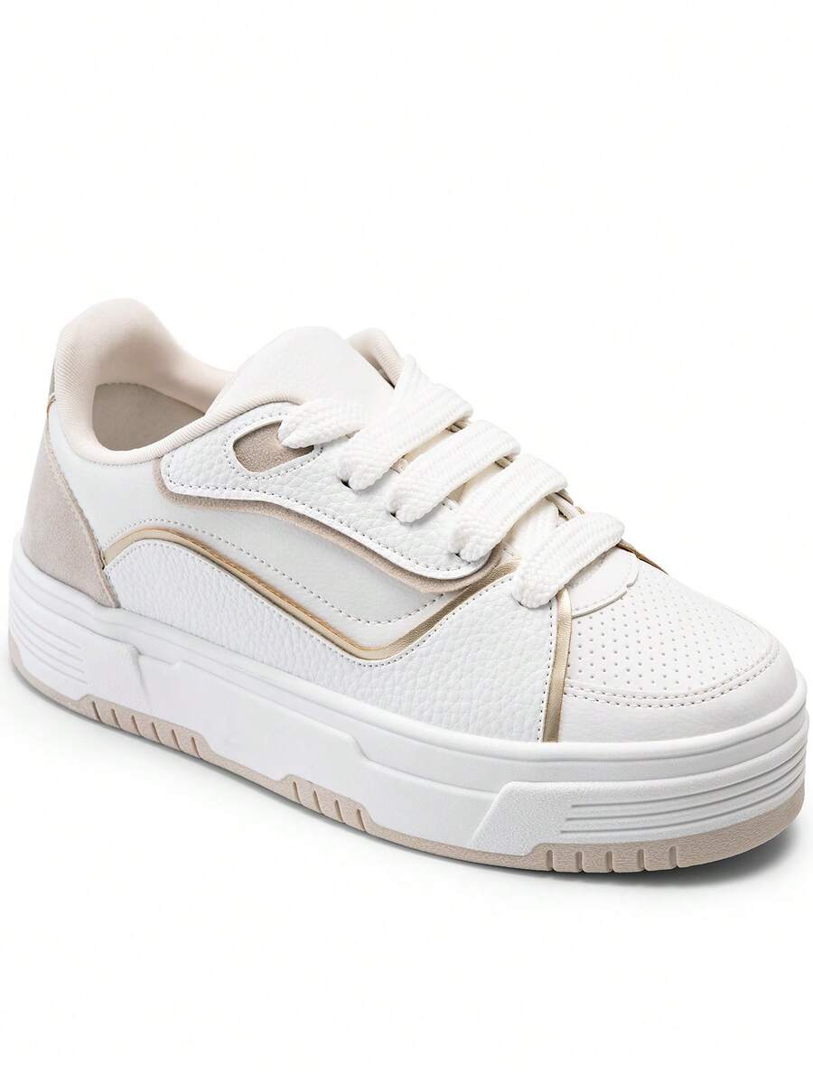Women's Flatform Comfortable Casual Blogger Lumiss Sneakers - trắng - Xem 1