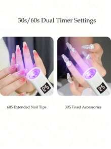 1pc/2pcs Portable UV LED Nail Lamp Handheld UV Light For Nails,Professional Nail Drying Lamp Gel X Lamp For Gel Nails Flash Cure Lamp For Gel Nails LED Nail Lamp Portable Mini Nail Dryer Gel Polish Nail Glue Gel USB Flashlight Home DIY Manicure Nail Art Tools Best Gifts For Girls