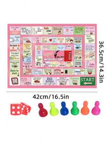 Adult Interactive Drinking Board Game - Fun Party Game For 2-6 Players, With 6 Colorful Game Pieces And 2 Red Dice, Suitable For Halloween, Christmas, Easter, Valentine's Day, Thanksgiving