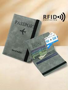 1pc RFID Passport Holder, Thin Passport Wallet, Retro PU, Multi-Function Wallet, Travel Passport Bag,Passport Covers And Luggage Tags Set,Waterproof Blocking Travel Wallet Passport Holder, Cute Passport Book For Women Men Holiday Essentials Holiday Travel Essentials Travel Bag Travel Accessories