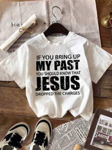Slogan Graphic Round Neck Tee