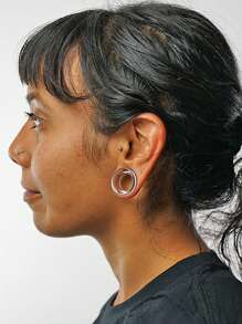 PAR de Tapones de Oreja con Doble Rebordes de Cristal Natural en Colores AB/Arcoíris/Transparente, Túnel y Dilatadores de Oreja, Joyería de Perforación Corporal