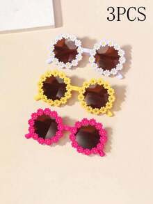 6/3/2/1 Pair Daisy Shaped Fashion Decorative Glasses For Teenagers, High Quality Regular Glasses, Suitable For Parties, Cute Daisy Petal Glasses, Street Style Decorative Glasses (Paper Glasses Case Included) - 彩色 - 查看 16