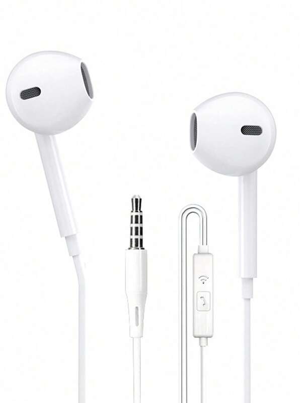 1pc Wired Earphones With Bass Boost, 3.5mm Inline Control Earbuds For Smartphones