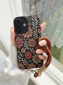 A Stylish Phone Case Does Not Include A Lanyard Or Stand. 1 Floral Design Camera Lens Cover, Compatible With 11 Pro/12 Pro/13 Pro/14 Pro/15 Pro, 16 Plus/16 Pro. - Black 2 - View 7