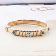 Bohemian Metal Spring Chain Copper Bracelet For Women, Fashion Jewelry Gift For Vacation