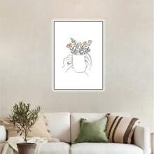 1/6PCS Optional Frame Posters Wall Arts Modern Abstract Minimalist Wall Art Posters Living Room Decor ,Wall Art With Frame