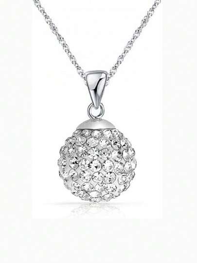 1 pezzo Collana pendente S925 argento sterling frizzante palla