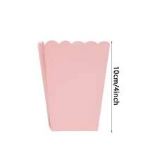Juego de 10 / 20 / 50 cajas de palomitas de color rosa claro, cajas de papel mini para palomitas, decoraciones de fiesta, contenedor de cartón para palomitas para fiestas de cumpleaños, graduación, boda, carnaval, noche de cine, suministros para fiestas
