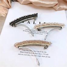 1 Stück/Set Haarspange mit Kunstperlen & Kristallen, große Haarklammer für Halbdutt, Haaraccessoire Geschenk für Mädchen, Muttertagsgeschenk, flache Haarklammer, Haarklammern, Clips fürs Haar, Haarspangen, Haarklauern