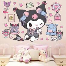 Sanrio Large Sanrio Kuromi Cartoon Wall Sticker For Children's Room, Girls' Bedroom, Cute Decorative Wall Decal For Nursery