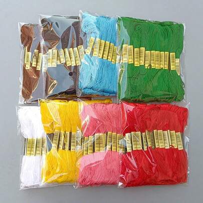 1/2/5packs(1pack/24pcs) Colorful Hand Embroidery Floss, Suitable For Clothes DIY Sewing And Cross Stitch