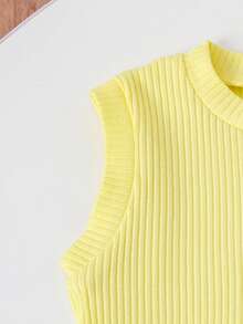 2 件女婴休闲宽松可爱背心 + 格子裤套装，轻盈夏季