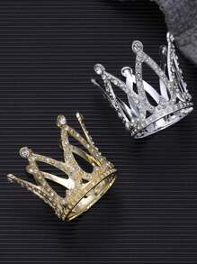 1/2/5pcs Crown Shaped Rhinestone Decor Cake Topper,