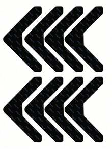 8pcs/4pcs Carpet Tape, PU Washable Non-Slip Reusable Carpet Grippers - Black - View 3