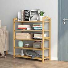 4/5/6 TIERS BAMBOO SHOE RACK FOOTWEAR ORGANISER WOODEN STORAGE SHELVES STAND UK - Ginger - View 7