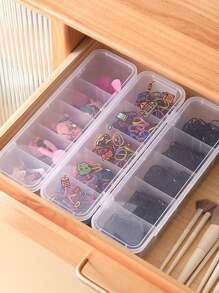 1pc Multi-Functional Transparent Plastic Box - Various Sizes Multi-Compartment Storage Box For Organizing Underwear, Socks, Beads, Craft Supplies, Jewelry, Hair Ties, Diamond Painting, Tea Bags, Instant Coffee, Sugar Packets, Earphones, Data Cables, Chargers, Fishing Lures, Small Items Desk, Dresser For Office And Home Organization, Dust And Water Proof, Back To School