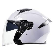 AD Kask motocyklowy HD z podwójną soczewką przeciwmgielną, otwarty, certyfikowany przez Seasons DOT, kask ochronny do jazdy, rozmiar uniwersalny