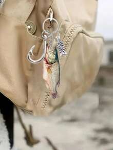 Acrylic Realistic Fish Theme Keychain, With Fish Hook, Small Fish Pendant, Many Different Kinds Of Fish, Perfect Gift For Fishing Enthusiasts, Suitable For Husband, Children, Elders, Suitable For Thanksgiving, Christmas And Halloween, Personalized Backpack Pendant, Unique Backpack Decoration, Accessories Decoration, Car Key Pendant - Multicolor - View 6