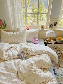 Bộ chăn ga gối đệm 3 món 100% Polyester in hình bướm, 2 vỏ gối + 1 vỏ chăn (Không có ga trải giường) - Nhiều màu - Xem 4