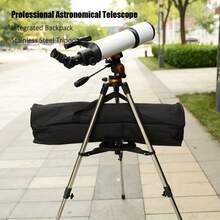 vast sky 80500 Refractor Astronomical Telescope 20X-150X Professional Grade, 80mm Aperture, F10 Focal Ratio, Multi-Coated Optical Glass, PLOSSL Eyepiece, High Definition High Magnification For Moon, Landscape And Star Gazing, Comes With Integrated Backpack - White - View 5
