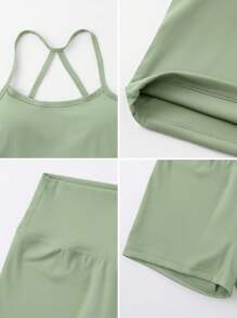 NcmRyu NcmRyu Women's Halter Backless Yoga Sports Seamless Butt-Lifting Fitness Set, Spring/Summer