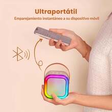 Portable Bluetooth Speaker With 2 Microphones For Karaoke - 白色 - 查看 4